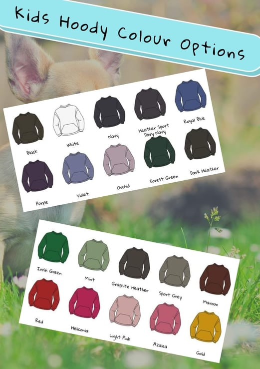 Kids hoodie colour options